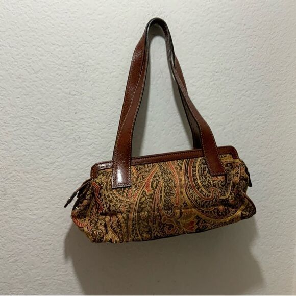 Fossil Vintage Paisley Fabric Purse with Leather Trim - Picture 4 of 14